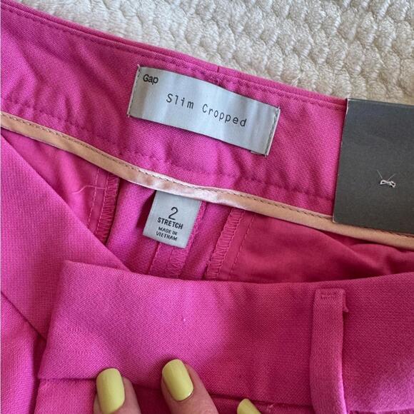 Gap Slim Cropped Pink Pants - Size 2 - Picture 3 of 6